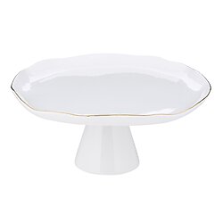 GOLD RIM PEDESTAL TRAY, LARGE