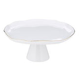 GOLD RIM PEDESTAL TRAY, LARGE