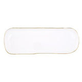 GOLD RIMMED LONG CERAMIC PLATTER