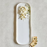 GOLD RIMMED LONG CERAMIC PLATTER