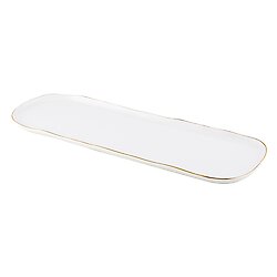 GOLD RIMMED LONG CERAMIC PLATTER