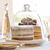 MARBLE & GLASS DOME CAKE PLATE