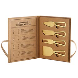 CHAMPAGNE GOLD CHEESE KNIVES SET
