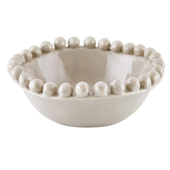 GRAY CERAMIC BEADED BOWL