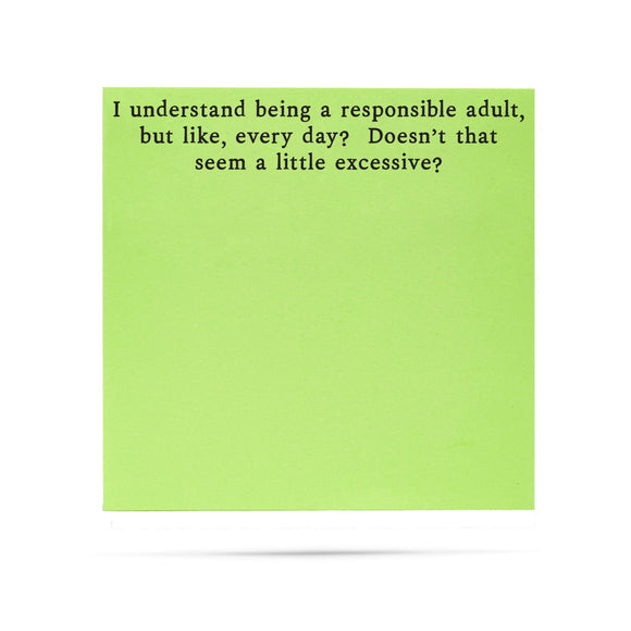RESPONSIBLE ADULT STICKY NOTES