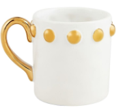GOLD DOT RIM CERAMIC MUG