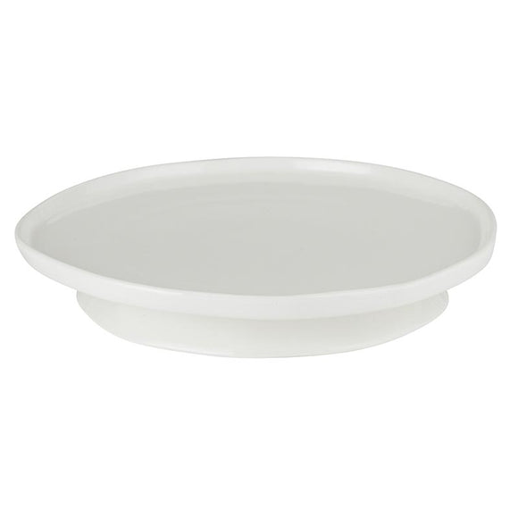 CERAMIC PEDESTAL TRAY, WARM WHITE
