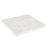 WHITE MARBLE FOOTED TRAY, 10"
