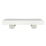 WHITE MARBLE FOOTED TRAY, 6"