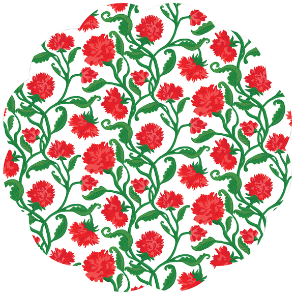 CARNATION SCALLOPED PAPER PLACEMATS