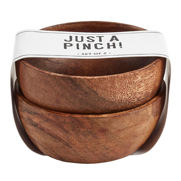 MINI ACACIA PINCH POTS, SET OF 2
