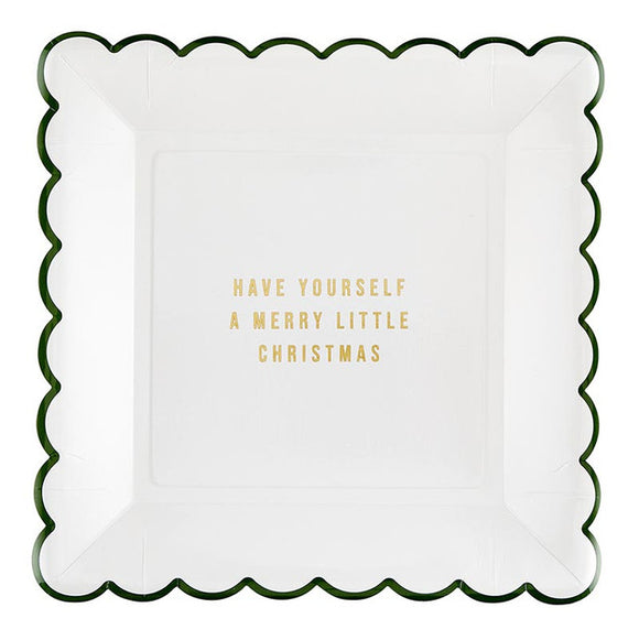 MERRY LITTLE SCALLOPED PAPER PLATE