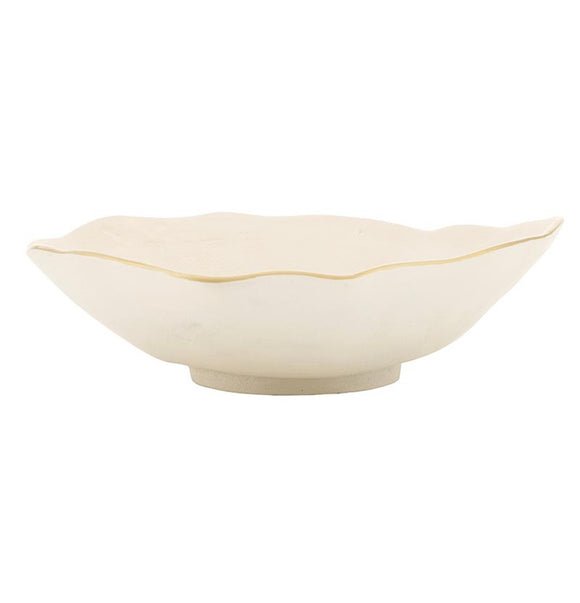 GOLD RIM ALUMINUM BOWL, 12