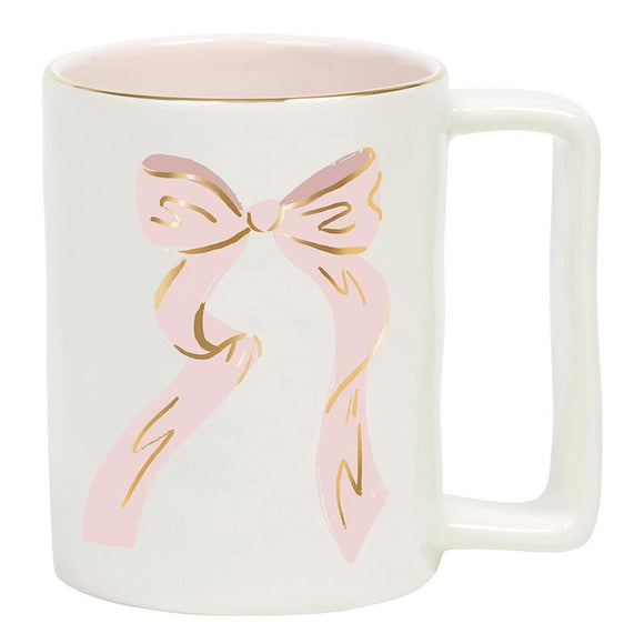 PINK BOW GOLD FOIL MUG