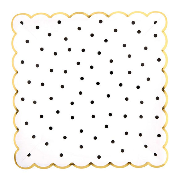 BLACK DOT SCALLOP PLATES