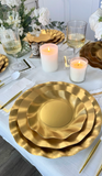 WAVY SALAD PLATES, SATIN GOLD