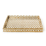 GOLD/WHITE HANDPAINTED GALLERY TRAY