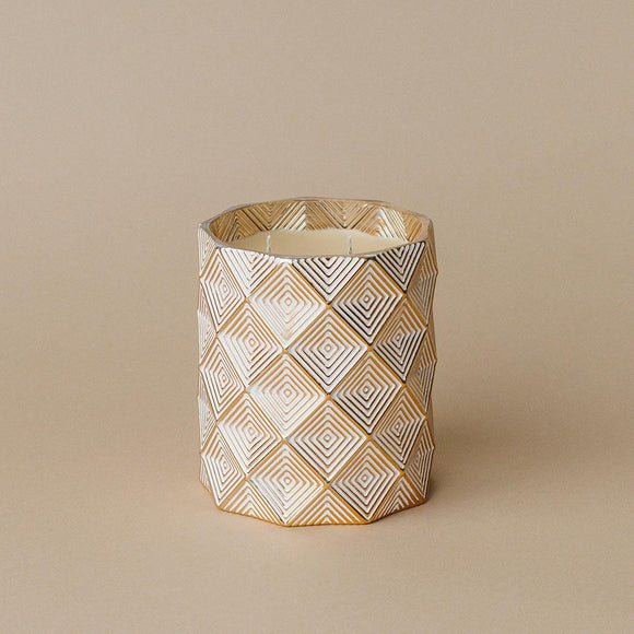 GILDED PEAR GOLD GEOMETRIC CANDLE