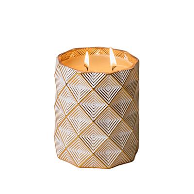 ICY BLUE PINE GOLD GEOMETRIC CANDLE