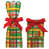 HOLIDAY PLAID WINE & GIFT BAG KIT