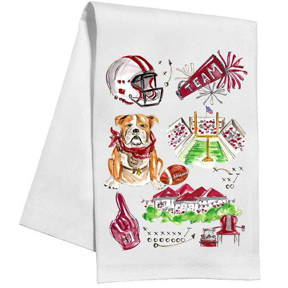 BULLDOG FOOTBALL ICONS KITCHEN TOWEL