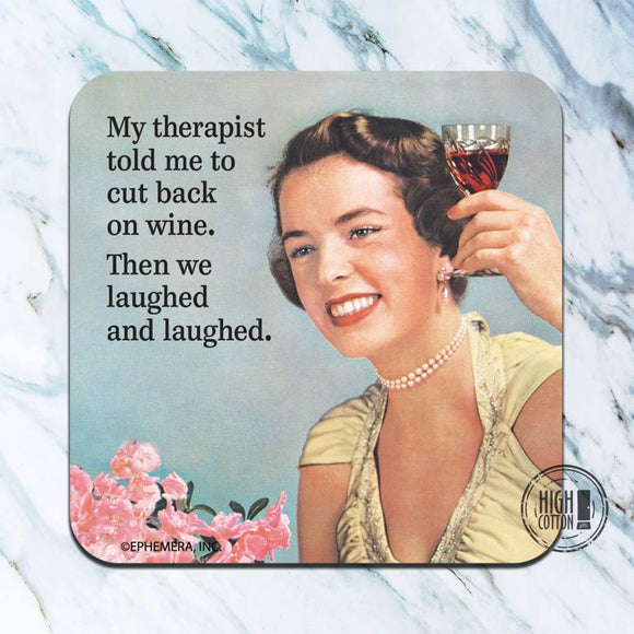 CUT BACK ON WINE COASTER