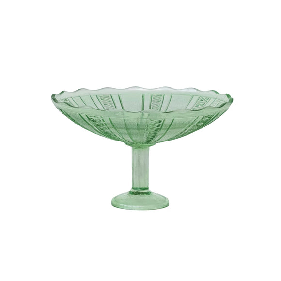 GREEN VINTAGE FOOTED BOWL