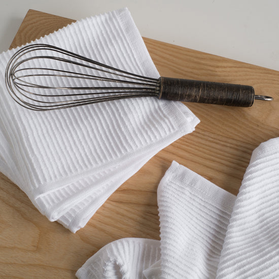 RIPPLE WHITE DISHCLOTHS, SET OF 2