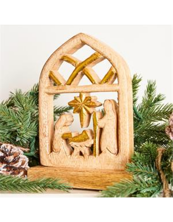 SMALL WOOD NATIVITY