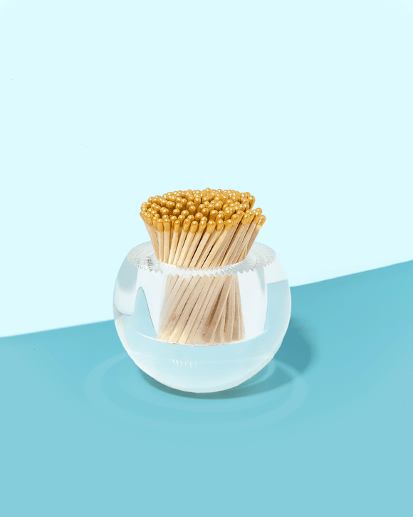 CLEAR ACRYLIC MATCH STRIKER with GOLD MATCHES