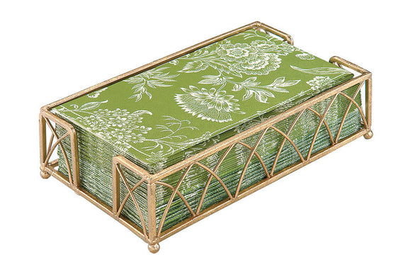 ARCH GUEST NAPKIN CADDY, GOLD LEAF