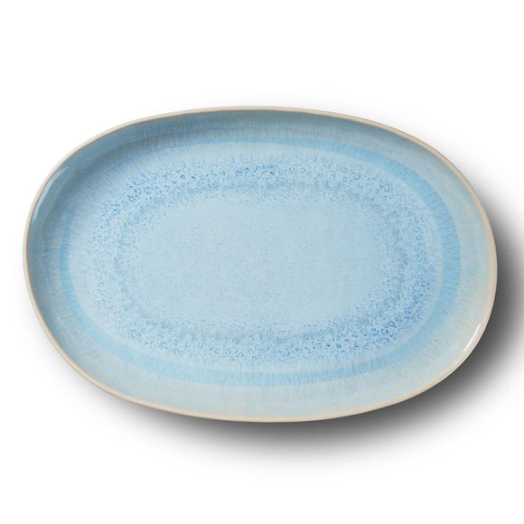 REACTIVE BLUE MELAMINE OVAL SERVING TRAY