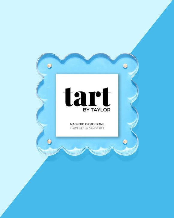 NEON BLUE MINI ACRYLIC SCALLOP PICTURE FRAME