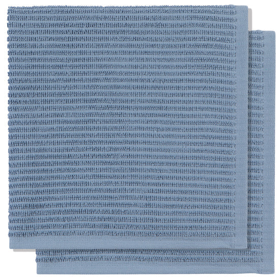 RIPPLE SLATE BLUE DISHCLOTHS, SET OF 2