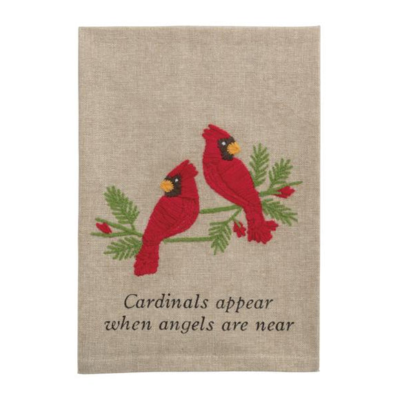 TWO CARDINAL EMBROIDERED TOWEL