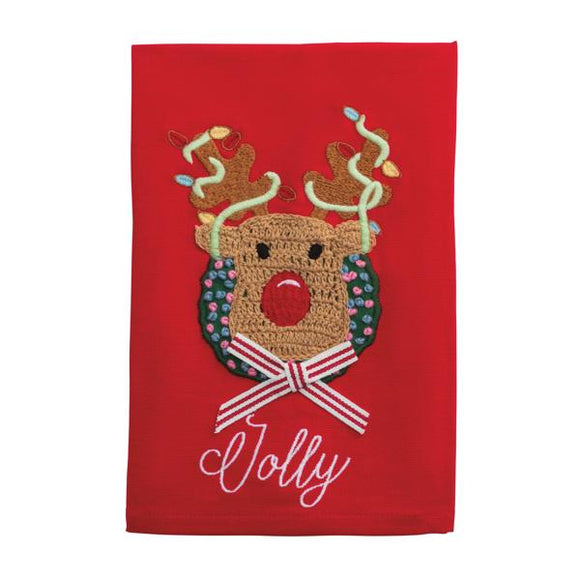 REINDEER CROCHET TOWEL