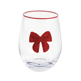 CHRISTMAS BEADED WINE GLASS