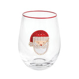 CHRISTMAS BEADED WINE GLASS