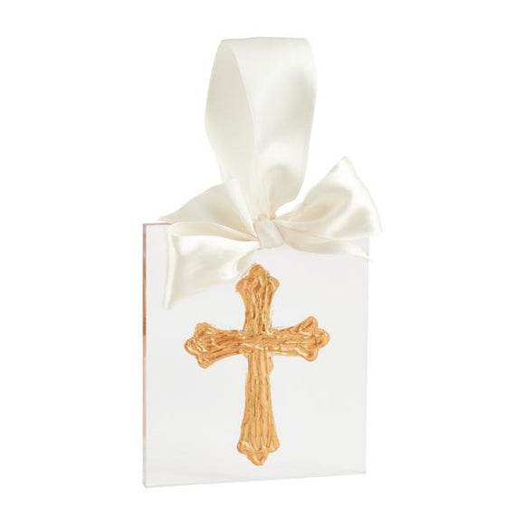 GOLD CROSS ACRYLIC ORNAMENT