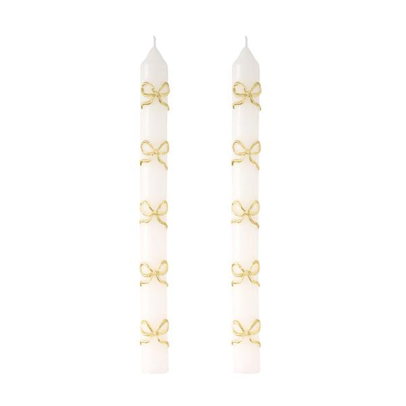 GOLD BOW TAPER CANDLE