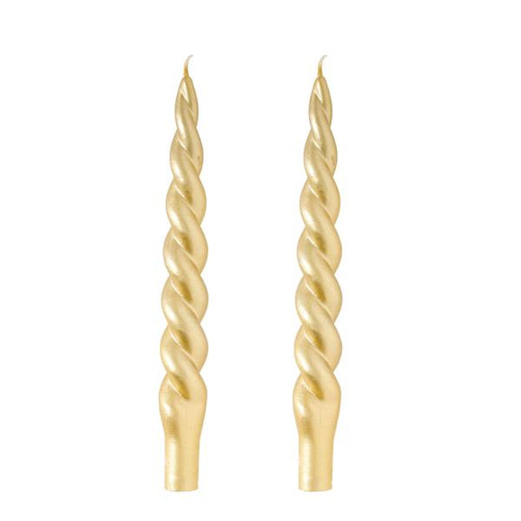 GOLD TWISTED TAPER CANDLE
