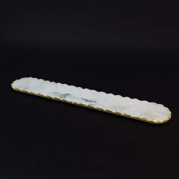 GOLD MARBLE LONG OVAL TRAY