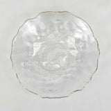 PROVENCE GLASS SERVING BOWL, CLEAR/GOLD
