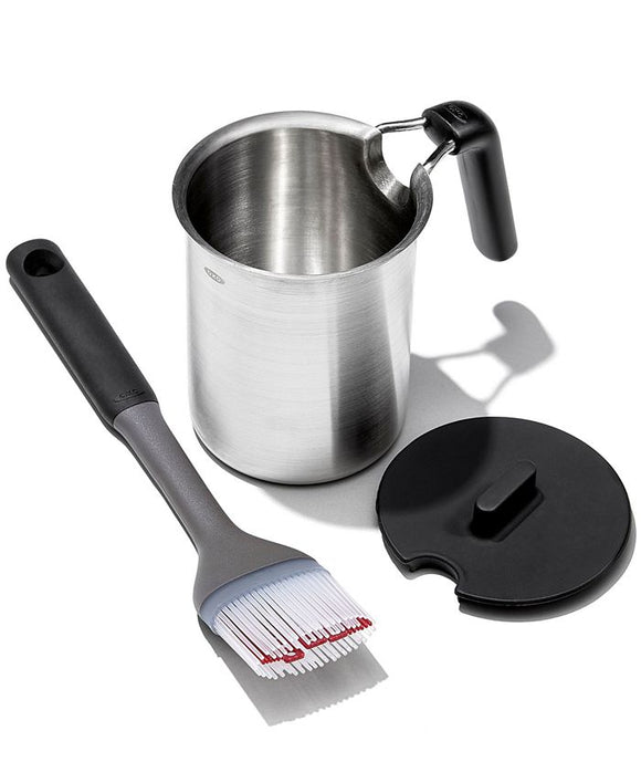GRILLING BASTING POT AND BRUSH SET