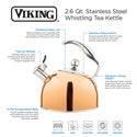 VIKING 2.6 QT ROSE GOLD TEA KETTLE