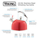 VIKING 2.6 QT RED TEA KETTLE