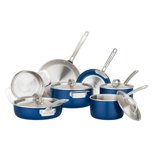 11pc COOKWARE SET, BLUE, 2 PLY