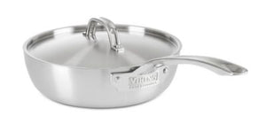 Viking 5-Ply Chef Pan, 12 Inch Stainless Steel Saute and Frying Pan with Lid, Dishwasher and Oven Safe, Induction Ready, Silver - Thumbnail 5
