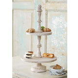 BEADED WOOD TIERED SERVER
