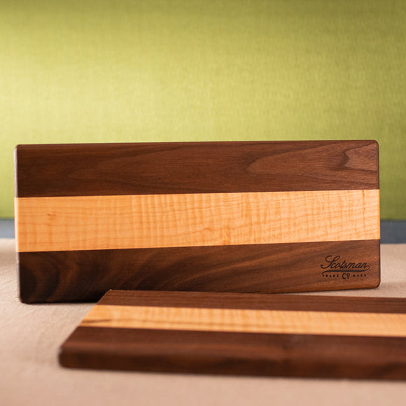 WALNUT & CURLY MAPLE SERVING BOARD